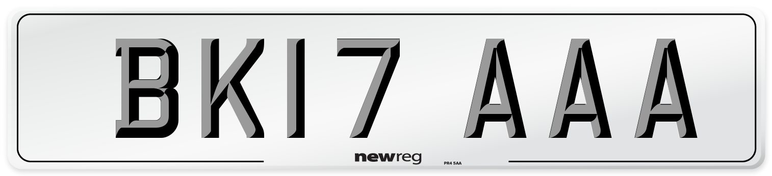 BK17 AAA Number Plate from New Reg